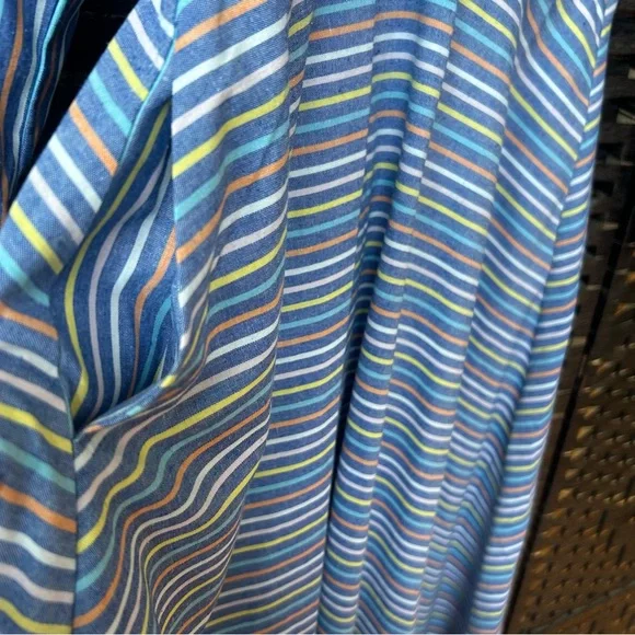 Tuckernuck striped maxi blue cotton & linen dress medium with pockets - Picture 5 of 7